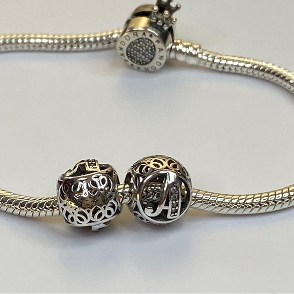 Sterling Silver Vintage Letter A Charm - Picture 7 of 8